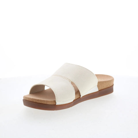 Spenco Sunrise Slide SP1218WHT Womens White Wide Suede Slides Sandals Shoes