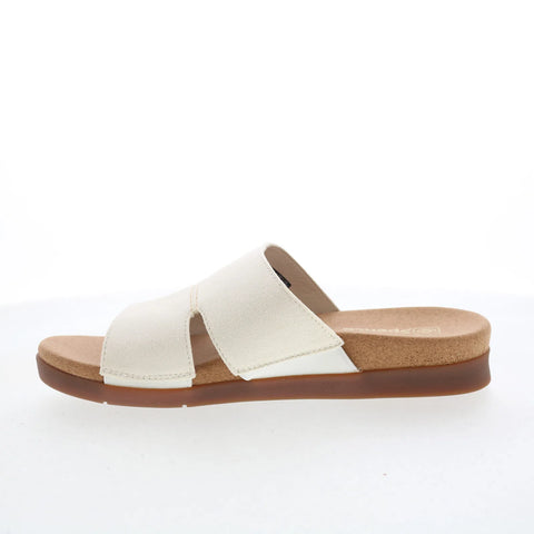 Spenco Sunrise Slide SP1218WHT Womens White Wide Suede Slides Sandals Shoes