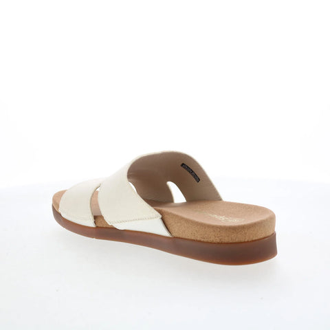 Spenco Sunrise Slide SP1218WHT Womens White Wide Suede Slides Sandals Shoes