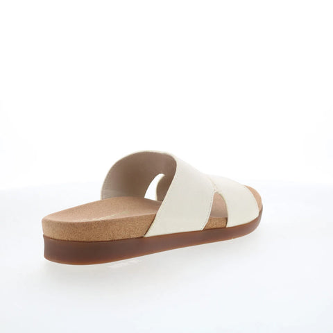 Spenco Sunrise Slide SP1218WHT Womens White Wide Suede Slides Sandals Shoes