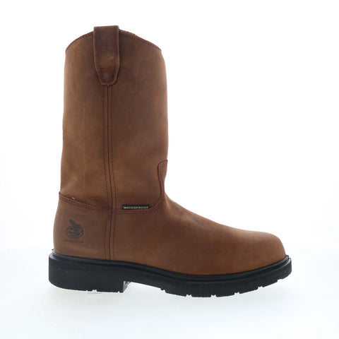 Georgia Boot Waterproof Wellington 11" Work Boot Mens Brown Work Boots