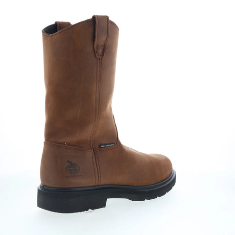 Georgia Boot Waterproof Wellington 11" Work Boot Mens Brown Work Boots