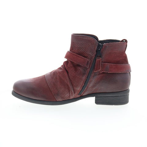 Miz Mooz Suzy Womens Red Leather Zipper Ankle & Booties Boots
