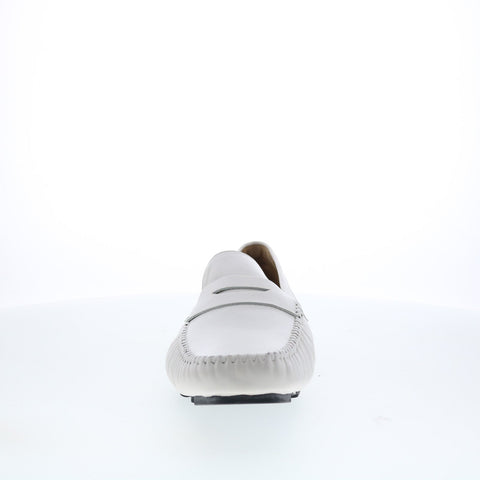 Robert Zur Sven True Glove Mens White Leather Loafers & Slip Ons Moccasin Shoes