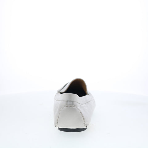 Robert Zur Sven True Glove Mens White Leather Loafers & Slip Ons Moccasin Shoes