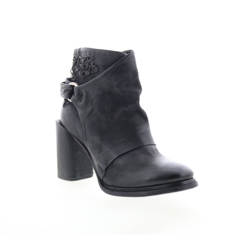 A.S. 98 Swanson Womens Black Leather Zipper Ankle & Booties Boots