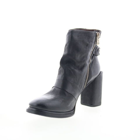 A.S. 98 Swanson Womens Black Leather Zipper Ankle & Booties Boots