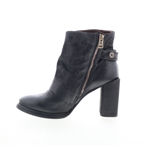 A.S. 98 Swanson Womens Black Leather Zipper Ankle & Booties Boots