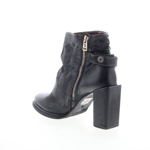 A.S. 98 Swanson Womens Black Leather Zipper Ankle & Booties Boots