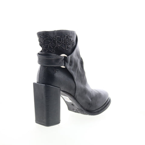 A.S. 98 Swanson Womens Black Leather Zipper Ankle & Booties Boots