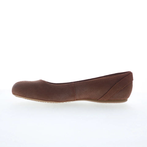 Softwalk Sydney S2461-239 Womens Brown Suede Slip On Ballet Flats Shoes