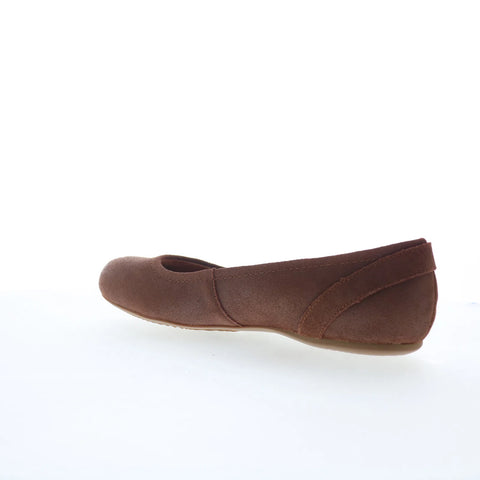 Softwalk Sydney S2461-239 Womens Brown Suede Slip On Ballet Flats Shoes