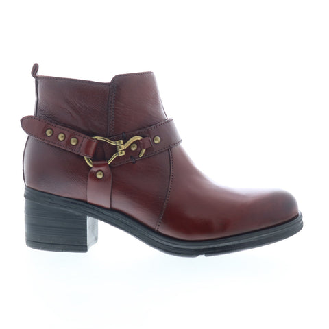 Miz Mooz Sydni Womens Burgundy Leather Zipper Ankle & Booties Boots
