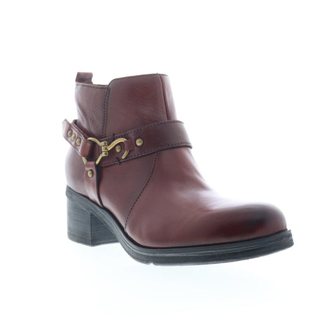 Miz Mooz Sydni Womens Burgundy Leather Zipper Ankle & Booties Boots