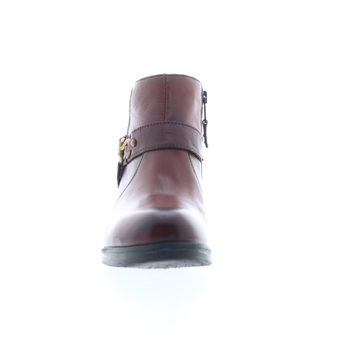 Miz Mooz Sydni Womens Burgundy Leather Zipper Ankle & Booties Boots