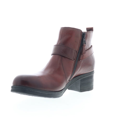 Miz Mooz Sydni Womens Burgundy Leather Zipper Ankle & Booties Boots
