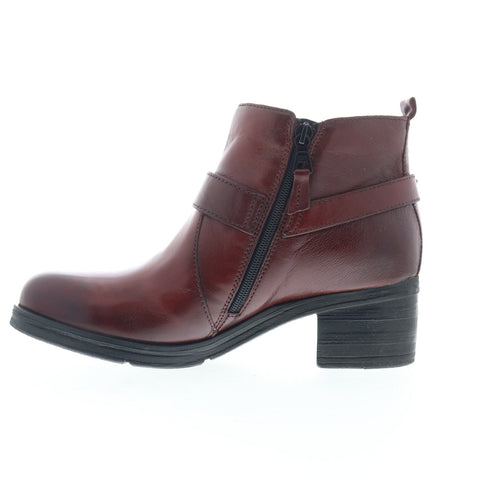 Miz Mooz Sydni Womens Burgundy Leather Zipper Ankle & Booties Boots