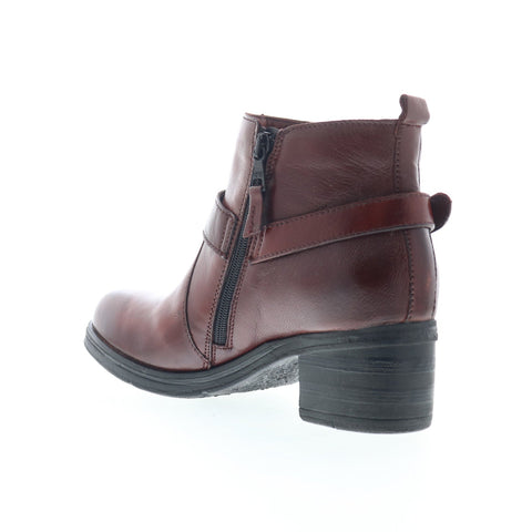 Miz Mooz Sydni Womens Burgundy Leather Zipper Ankle & Booties Boots