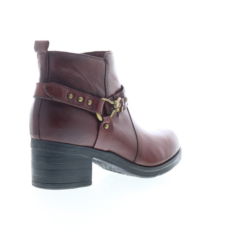 Miz Mooz Sydni Womens Burgundy Leather Zipper Ankle & Booties Boots