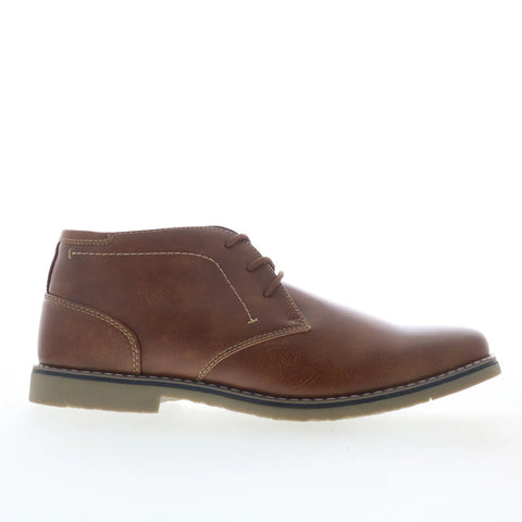 Steve Madden Symin Mens Brown Leather Lace Up Chukkas Boots