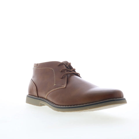 Steve Madden Symin Mens Brown Leather Lace Up Chukkas Boots