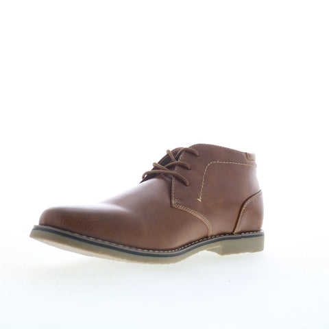 Steve Madden Symin Mens Brown Leather Lace Up Chukkas Boots