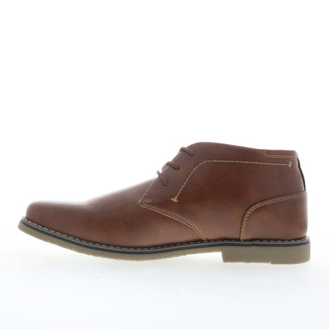 Steve Madden Symin Mens Brown Leather Lace Up Chukkas Boots
