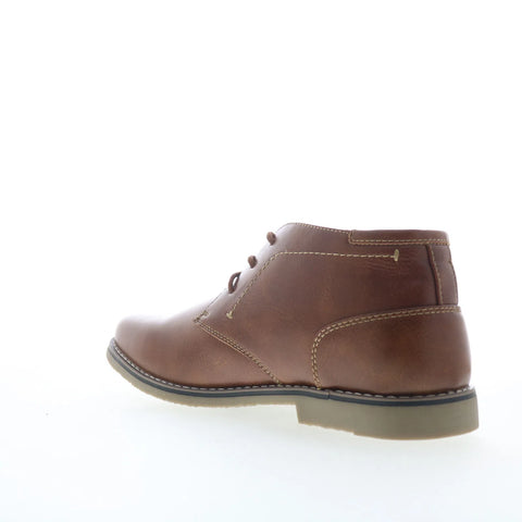 Steve Madden Symin Mens Brown Leather Lace Up Chukkas Boots