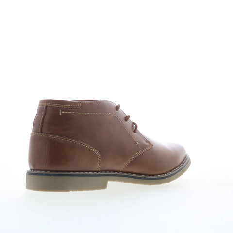 Steve Madden Symin Mens Brown Leather Lace Up Chukkas Boots