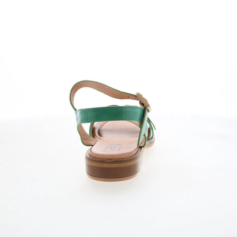 Miz Mooz Symone Womens Green Leather Hook & Loop Strap Sandals Shoes