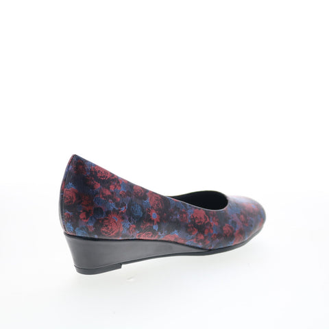 Trotters Lauren T1110-455 Womens Blue Leather Slip On Ballet Flats Shoes