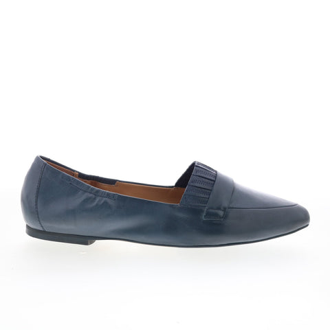 Trotters Emotion T2056-400 Womens Blue Leather Slip On Loafer Flats Shoes