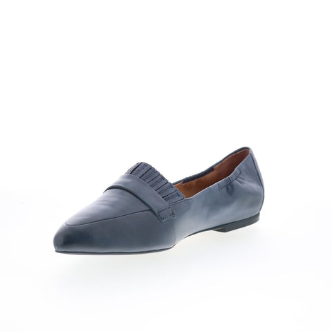 Trotters Emotion T2056-400 Womens Blue Leather Slip On Loafer Flats Shoes