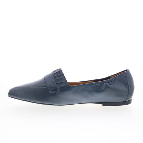 Trotters Emotion T2056-400 Womens Blue Leather Slip On Loafer Flats Shoes