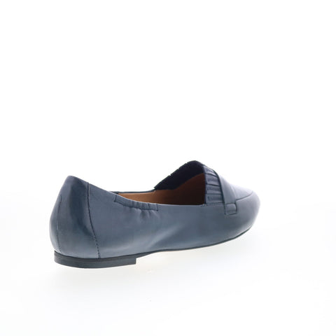 Trotters Emotion T2056-400 Womens Blue Leather Slip On Loafer Flats Shoes