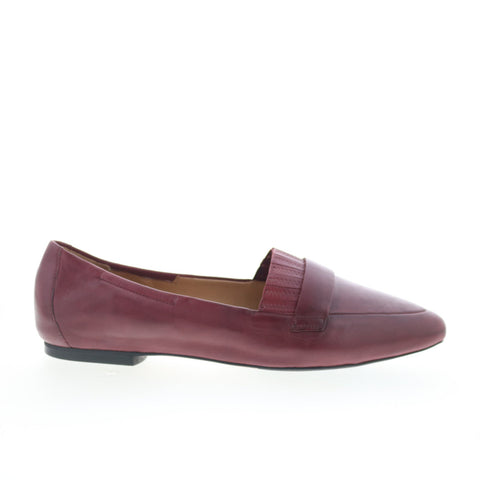 Trotters Emotion T2056-601 Womens Red Leather Slip On Loafer Flats Shoes