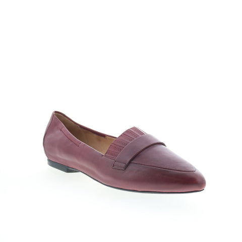 Trotters Emotion T2056-601 Womens Red Leather Slip On Loafer Flats Shoes