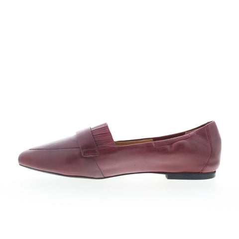 Trotters Emotion T2056-601 Womens Red Leather Slip On Loafer Flats Shoes