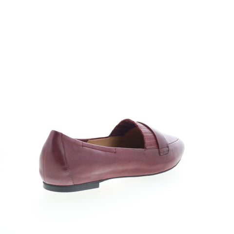 Trotters Emotion T2056-601 Womens Red Leather Slip On Loafer Flats Shoes