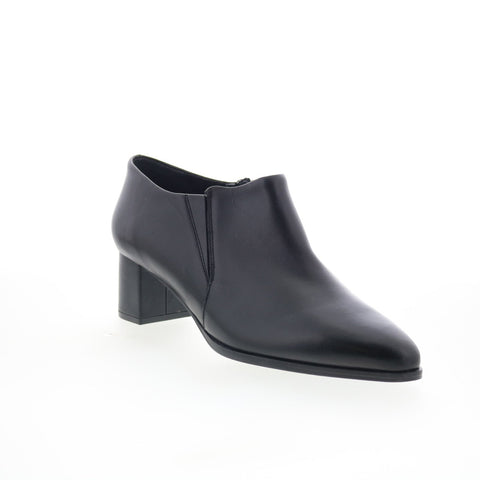 Trotters Keegan T2059-001 Womens Black Leather Zipper Ankle & Booties Boots