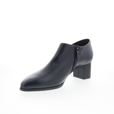 Trotters Keegan T2059-001 Womens Black Leather Zipper Ankle & Booties Boots