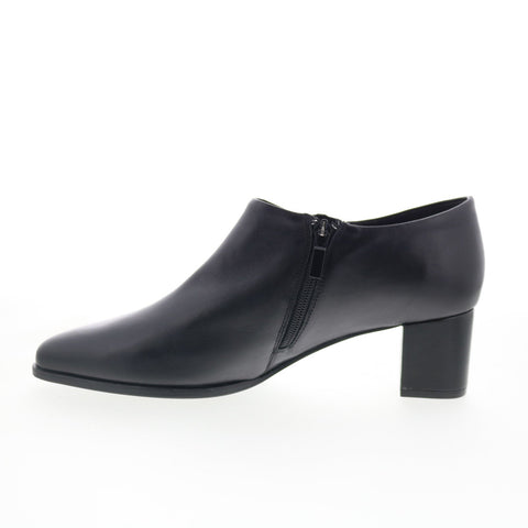 Trotters Keegan T2059-001 Womens Black Leather Zipper Ankle & Booties Boots