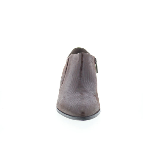 Trotters Keegan T2059-204 Womens Brown Leather Zipper Ankle & Booties Boots