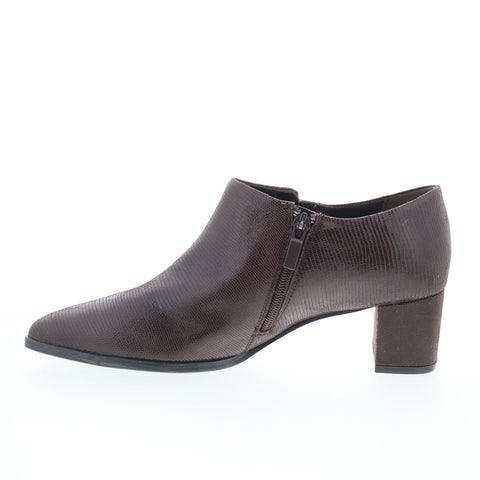 Trotters Keegan T2059-204 Womens Brown Leather Zipper Ankle & Booties Boots