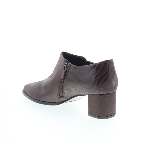 Trotters Keegan T2059-204 Womens Brown Leather Zipper Ankle & Booties Boots