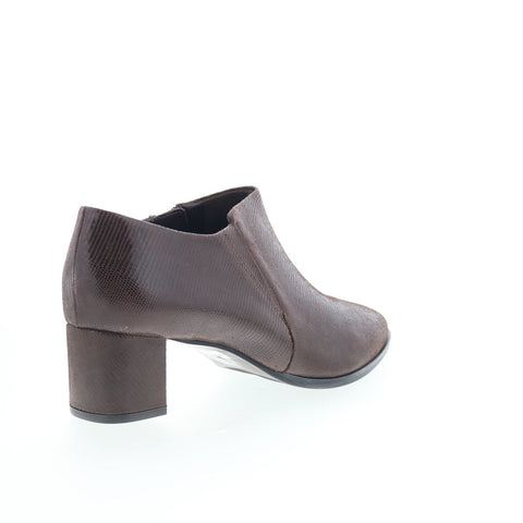 Trotters Keegan T2059-204 Womens Brown Leather Zipper Ankle & Booties Boots