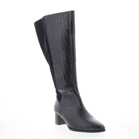 Trotters Kirby Wide Calf Womens Black Extra Wide Casual Dress Boots