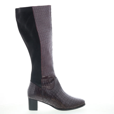 Trotters Kirby Wide Calf T2067-626 Womens Burgundy Casual Dress Boots