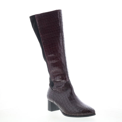 Trotters Kirby Wide Calf T2067-626 Womens Burgundy Casual Dress Boots
