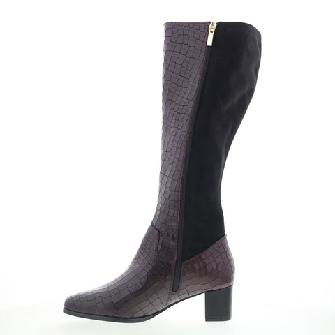 Trotters Kirby Wide Calf Womens Burgundy Extra Wide Casual Dress Boots